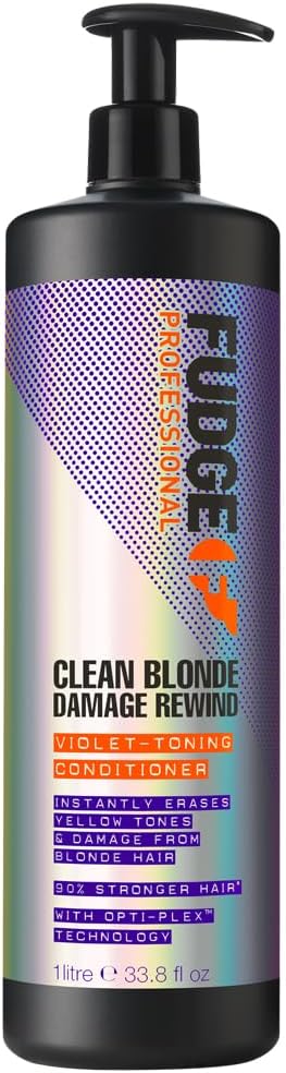 Fudge Professional Clean Blonde Damage Rewind Conditioner 1 Litre Purple Toning