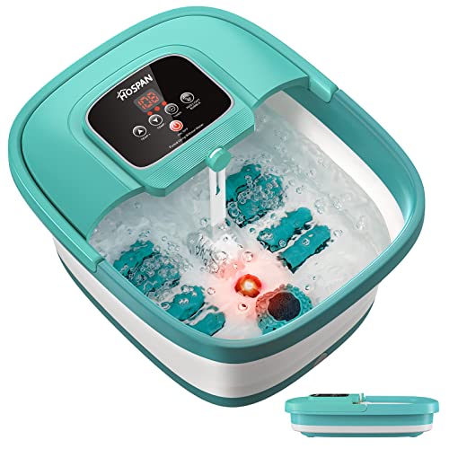 HOSPAN Collapsible Foot Spa with Heat, Bubble, Red Light, and