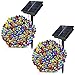 Dolucky Solar String Lights, 72ft 200LED 8Modes Solar Powered String Lights, Waterproof LED Solar Lights String Outdoor for Fence Balcony Holiday Party(Multicolor, 2 Pack)