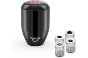 Amazing AUTO (Black) 6 Speed Automatic Manual Weighted Shifter Knob Gear Shift Knobs for Mazda Miata Nissan 350z Subaru Sti with Metal Adapters M8x1.25,M10x1.25, M10x1.5, M12x1.25