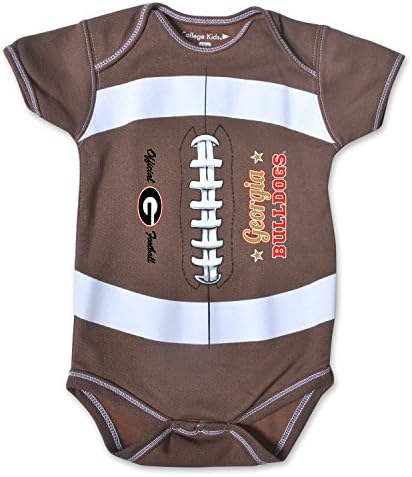NCAA Georgia Bulldogs Kids MVP Football Bodysuit, 6 Months, Brown