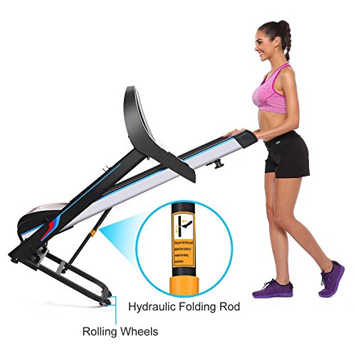 3.0HP Folding Electric Exercise & Fitness Treadmill with Heart Rate Monitor for Home, Gym (US Plug)