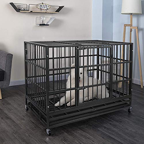 Otaid 48 Inch Heavy Duty Indestructible Dog Crate Cage Kennel with
