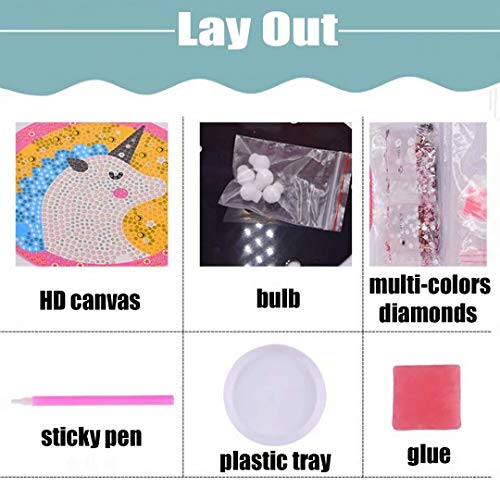 qiaoniuniu Diamond Painting for Kids Mosaic Making Night Light Snowman Lamp for Children - Thumbnail 4