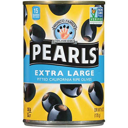 PEARLS 6 OZ. RIPE PITTED EXTRA-LARGE BLACK OLIVES, 12-CANS