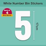 Packwith Pack of 4 White Bin Number 5 Stickers Vinyl Labels 17 cm PBN10-5 view 2
