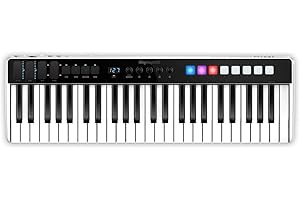 IK Multimedia iRig Keys I/O 49 portable keyboard MIDI controller 24-bit/ 96Khz audio interface full-size synth velocity-sensitive, 48V phantom power, XLR mic preamp, iPhone, iPad, Android, Mac, PC