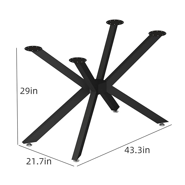 FJANKUI HEAVY DUTY METAL DESK LEGS 29 INCH – INDUSTRIAL WROUGHT IRON TABLE BASE FOR GLASS, MARBLE, WOOD TABLE TOPS – DESK FRAME FOR HOME OFFICE, KITCHEN ISLAND, WRITING & COMPUTER DESK (BLACK)