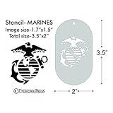 Stencil - United States Marine Corps, Image Size 1.7x1.5 on 3.5x2 Border