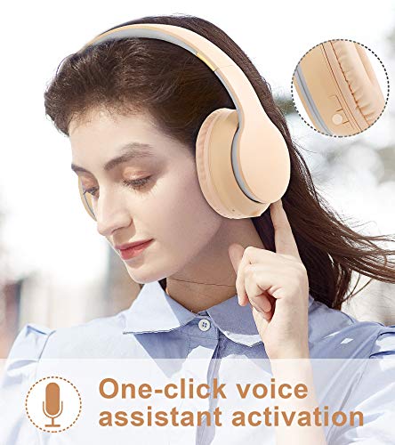 Lobkin Over The Ear Wireless Headphone with Microphone, Hi-Fi Stereo Noice Reduce Earphones for Class, Home Office, Game/TV/PC/Phone Comfortable Foldable Bluetooth Headphones