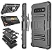 Tekcoo for Galaxy S10 Case, for Galaxy S10 Holster Belt Sturdy Cover, [Hoplite] Shock Absorbing Secure Locking Clip Defender Full Body Kickstand Carrying Phone Cases [Black] for Samsung Galaxy S10