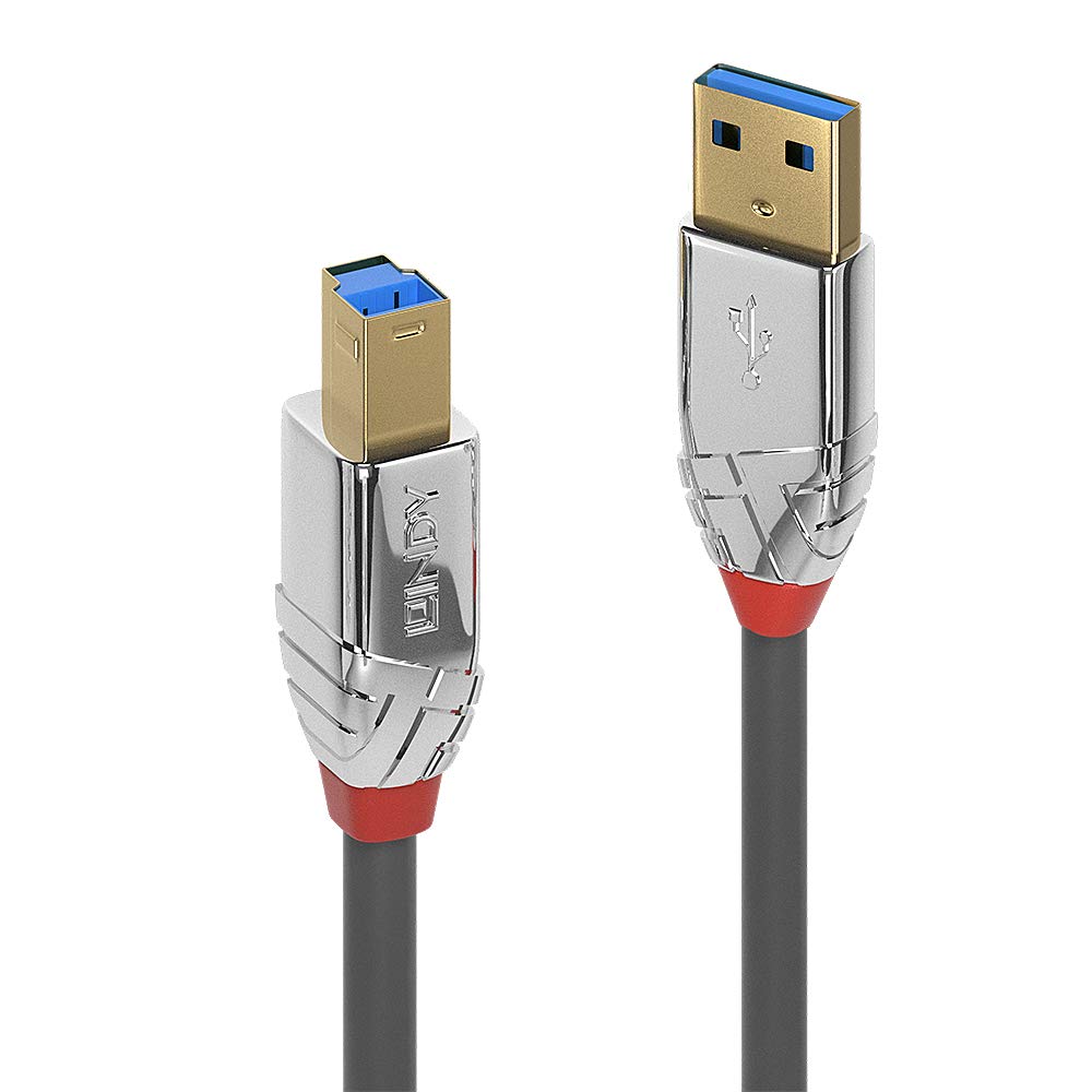 Lindy 2m USB B 3.0 Cable, USB-A Male to USB-B 3.0 Male Type B, Monitor, for External Hard Drive, Scanner, Printer, Cromo Line — image 1