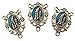L&M Blue Enamel Our Lady of Lourdes Floral Rosary Centerpiece Medal, Set of 3, 1 Inch