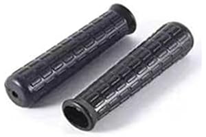 2Pcs Wheelbarrow Rubber Handles, Round Tube Replacement Grips with Non-Slip Grooves for 8-42mm Inner Diameter Tubes, Black Sh