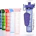 Fresh Fusions Fruit Infuser Water Bottle 32 oz - With Insulated Sleeve + Healthy Recipe Ebook - Includes 25 Infused Water Recipes - Lemon Water Bottle Infusion Detox BPA Free Tritan Water Bottles