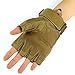 1 Pair Sports Gloves, ADiPROD Hard knuckle Half Finger/Fingerless Shooting Army Police Airsoft Gear (Brown, Large)