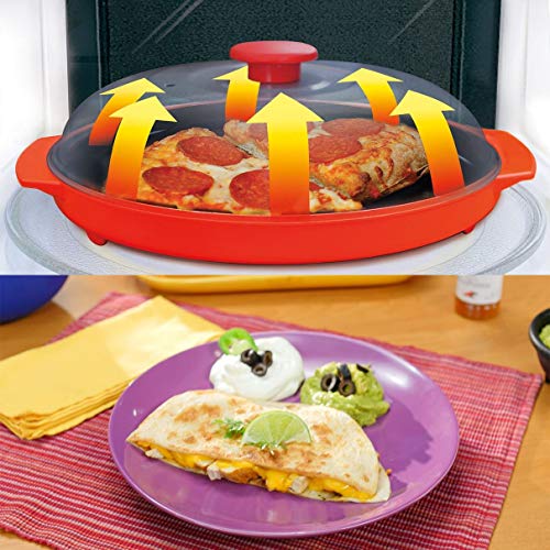 Roasting Pan Microwave Grill Pan Microwave Crisper Plate with Lid for Kitchen Microwave Cooking Grilling Oven Use - Thumbnail 4