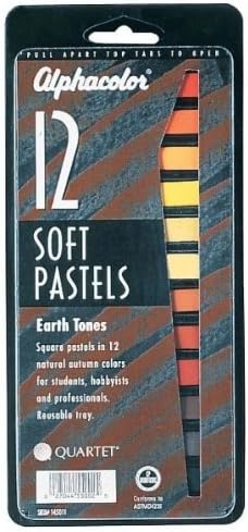 Alphacolor QT145011 Earth Tones Soft Pastels 12-Color Set