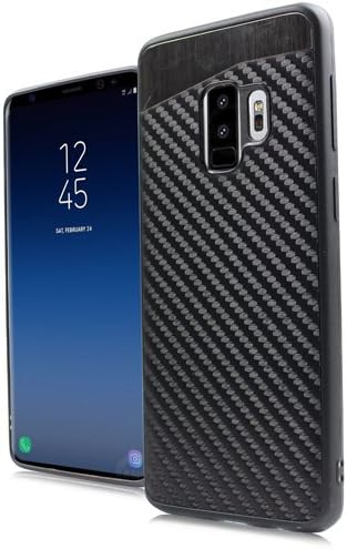 Samsung Galaxy S9 Plus Case Shock-Absorption Slim Protective Case with Built-in Metal Plate, Lightweight Cell Phone Case Cover for Galaxy S9 Plus- BLACK CARBON FIBER