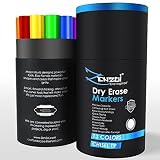 ZenZoi Dry Erase Markers Whiteboard Marker Set Erasable Pens - Chisel Tip - 13 Vivid, Fresh Colors - for Kids Office White Board Calendar Not Black Magnetic Bulk Erasers