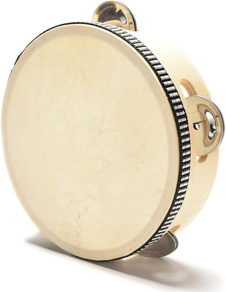AOWA 1Pc Kids Musical Tambourine Wooden Drum Rattles for Baby Education Toy