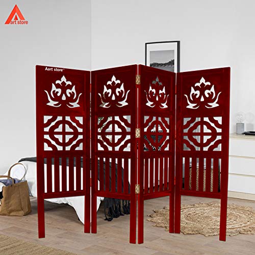 Buy Aart Store Panel Folding Room Divider Screen, 5 Ft Tall Wood Oriental Freestanding Partition