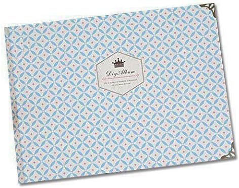 14 Inch Hand Scrapbook DIY Photo Album Book for Instax Mini 70 7S 8 25 50S 90,Wide 210 300 (Valentines Day Gift / Baby Grown Record / Wedding Anniversary / Birthday Party / Family Memory) - Blue
