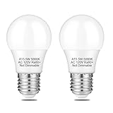 NETEHA 2 Pack A15 5W 120V E26 Base LED Refrigerator