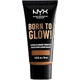 NYX PROFESSIONAL MAKEUP Born To Glow Naturally Radiant Foundation, Medium Coverage - Almond