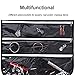 Hanging Jewelry Organizer, McoMce Double Sided 56 Pockets Jewelry Organizer with Zippered Pockets, Necklace Holder Jewelry Chain Organizer for Earrings Necklace Bracelet Ring with Hanger, Blac