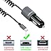 Meagoes Dual Quick Charge 3.0 Type C Car Charger Adapter Compatible Samsung Note 9/8, Galaxy S9/S9+/S8 Plus, LG V35/G7 ThinQ/V30, HTC U12+/U11, Moto Z3/Z2 Play/Z Droid, with Built-in Coiled USB C Cord