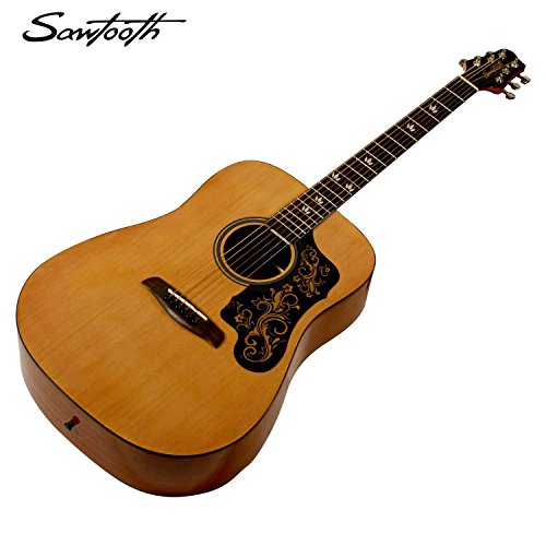 Sawtooth Acoustic Dreadnought Guitar (Custom Pickguard) with Case