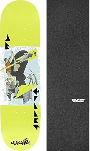 Cliche Skateboards JB Gillet Cliche x Steve Tierney Resin-7 Skateboard Deck - 8" x 31.7" with Jessup Die-Cut Grip Tape - Bundle of 2 items