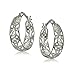 Hoops & Loops 925 Sterling Silver Celtic Knot Filigree 21mm Hoop Earrings for Women, Silver