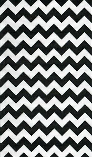 Venus Ribbon V81613 3 Inch Colligiate Chevron Printed Polyester Grosgrain Ribbon 5 yards White/Black