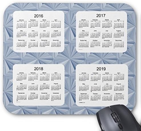 Fioieypo Standard Gaming Mousepad 4 Year 2016-2019 Calendar Blue Diamonds Mousepad