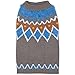 Blueberry Pet Icelandic Lopi Feather Yarn Pullover Dog Sweater in Smart Grey, Back Length 20
