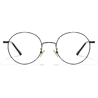 Cyxus Round Blue Light Glasses for Men Women Wire Frame UV Blocking Computer Glasses Clear Lens Metal Ultra Light Eyewear
