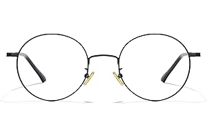 Cyxus Round Blue Light Blocking Glasses Men Woman Wire Frame Ultralight Comfortable Office Computer Gaming Study 8090