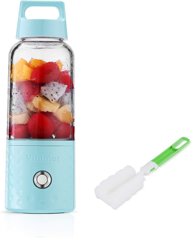 Huafly Portable Rechargeable Juice Blender, Household Fruit Mixer, Personal Blender 500ml USB Juicer Cup for Home, Outdoors and Travelling
