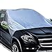 Big Ant Windshield Snow Cover, Magnetic Elastic Hooks Fixed Four Wheels & Reflective Warning Bar on Mirror Covers - Ice Sun Frost and Wind Proof in All Weather, Fit for Most Vehicle