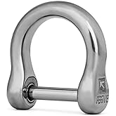 TISUR Titanium D-Rings with Screw Shackle, U Shape Key Chains Rings, Car Keys Tools, DIY Leather Craft Purse/Wallet Buckle 1 pcs (Polished, Tiny)