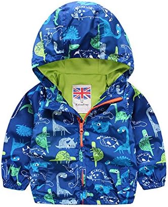 Soda Park Boys Cartoon Graphic Active Rain Jacket With Zipper Blue 6T