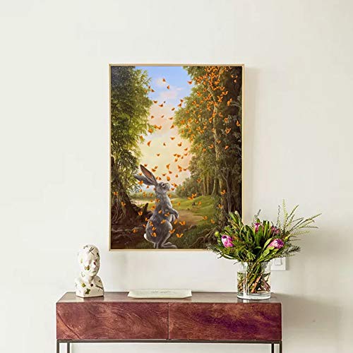 NEILDEN 5D Diamond Painting Kits for Adults, Animals Diamond Art Kits for Kids, Full Drill Diamond Painting for Home Wall Decor 12×16 Inches (Rabbit)