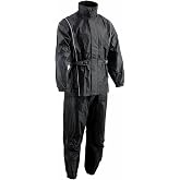 NexGen SH2225 Men's Black Waterproof Rain Suit with Reflective Piping