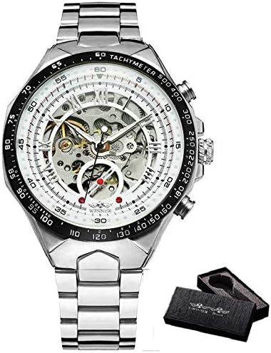 Amazon Co Jp Ahwye Winner公式ヴィンテージファッションメンズ機械式腕時計メタルストラップトップブランドの高級ベストセラー ヴィンテージレトロ腕時計 Box Ahwye Color Silver White Silver ホーム キッチン