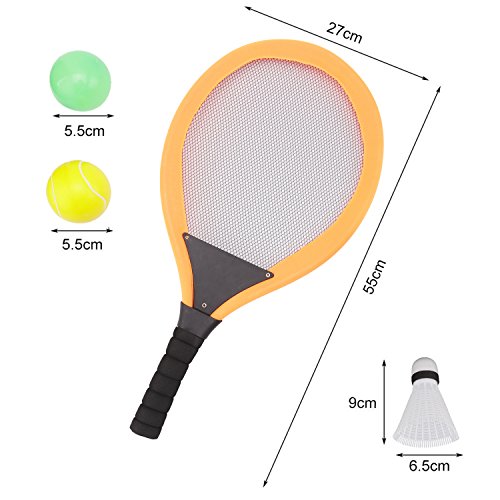 Greatstar Badminton Tennis Rackets Set with Balls for Kids - Cloth Edge 2 in 1 Beach Garden Outdoor Sports Play Game Toy for Children 3 4 5 6 Years Old