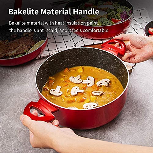 HITECLIFE Nonstick Pots and Pans Set, Cookware Sets 10 Pieces, Chemical