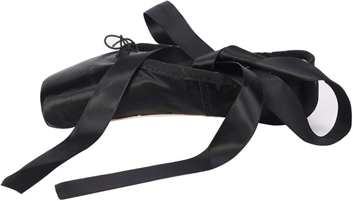 black ballet shoes with ribbon