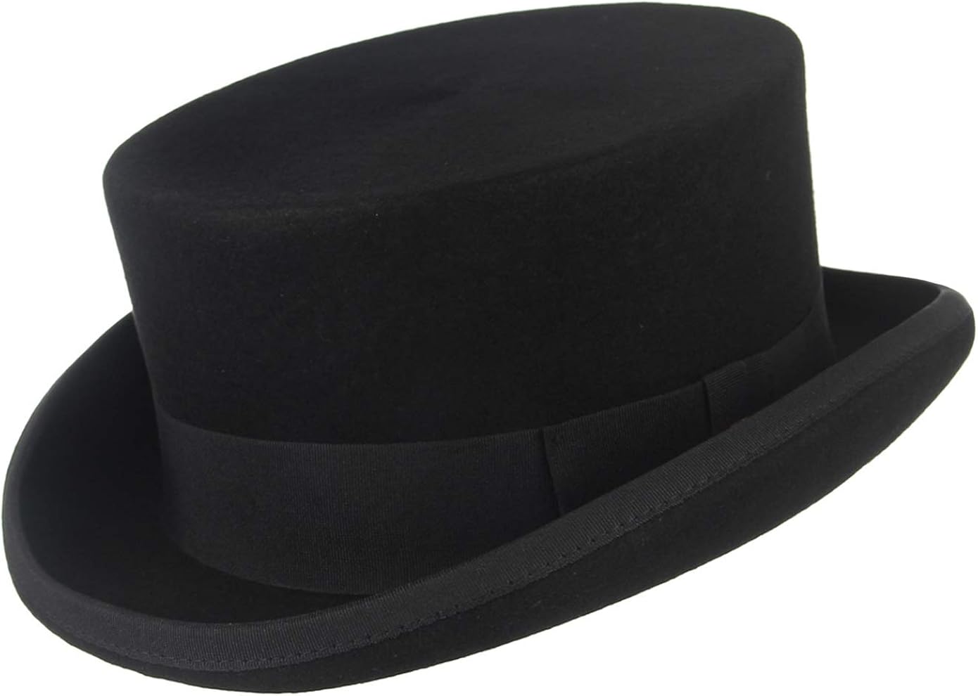 GEMVIE Men's 100 Wool Felt Top Hat Theater Quality Satin Lined Top Hat